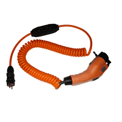 METRON Raichu — Schuko / Blå CEE til type 1 — justerbar ladekabel 6A/8A/10A/13A/16A — 1-fas