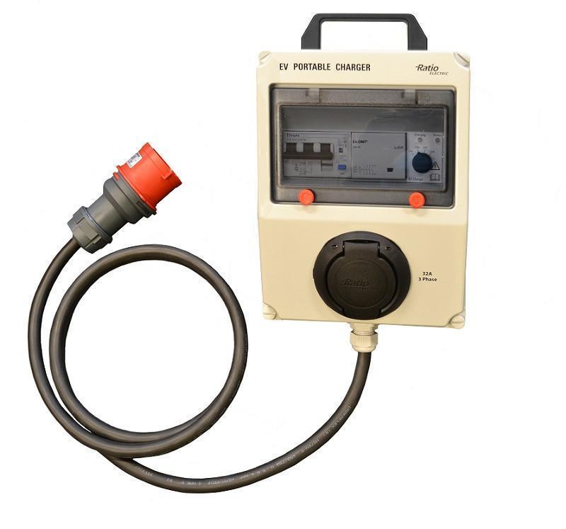 <b>Ratio EV portable - 22kW - 32A/3-fas - Type 2</b>  - Elbilgrossisten