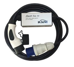 SPARK Blue — Blå 32A CEE til type 1/2 — justerbar ladekabel 6A—32A — 1-fas